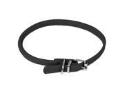 Dogline L1004 1 16 19 L x 0.38 W in. Round Leather Collar Black