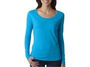 Anvil 399 Ladies Featherweight Long Sleeve Scoop T Shirt Caribbean Blue Small