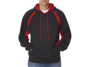 Badger 1262 Hook Hooded Sweatshirt Black and Red Extra Large