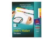 Avery Dennison 11407 Index Maker Print Apply Clear Label Dividers With Color Tabs 8 Tab