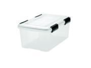 Iris Ultimate Weather Tight Storage Box With Handle Clear And Black