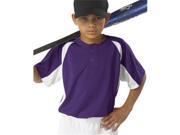 Badger 2938 Youth Performance Hook T Shirt Purple White Medium