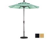 March Products GSPT758302 5484 7.5 ft. Aluminum Market Umbrella Push Tilt Matted Black Sunbrella Brass