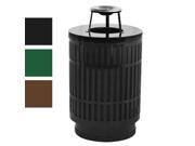 Witt Industries MAS40P AT SLV Mason Collection Trash Can With Ash Top Lid 40 Gallon Silver