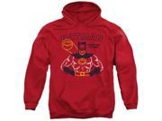 Trevco Batman Ready For Action Adult Pull Over Hoodie Red Large