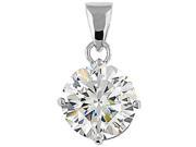 Doma Jewellery SSPZ210C 8M Sterling Silver Pendant With CZ 8 mm. Round