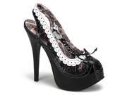 Bordello TEE17_BW 7 High Heel Shoe Black White Size 7