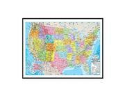 Universal Map 16173 United States Advanced Political Mounted Black Framed Map