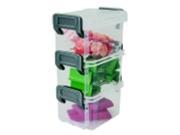 Iris Acid Free Layered Latch Box With Buckle Snaps Clear And Silver
