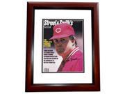 Lou Piniella Autographed Cincinnati Reds Original Street Smiths 1991 Baseball Annual Magazine Cover Mahogany Custom Frame