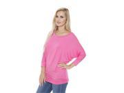 White Mark Universal 124 Fuchsia XL Womens Banded Dolman Top Extra Large
