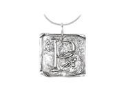 Fine Jewelry Vault UBPDS85638AGP Initial Letter P Vintage Pendant in Rhodium Plating 925 Sterling Silver