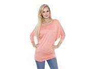 White Mark Universal 124 Coral XL Womens Banded Dolman Top Extra Large