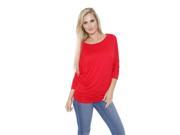 White Mark Universal 124 Red XL Womens Banded Dolman Top Extra Large