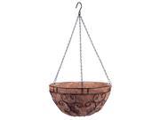 Panacea 88620 14 in. Black Round Romantic Style Hanging Basket