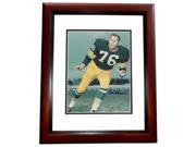 8 x 10 in. Bob Skoronski Autographed Green Bay Packers Photo Mahogany Custom Frame