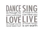 Brewster Home Fashions CR 82003 Dance Love Sing Wall Quote 52.8 in.