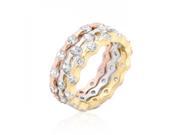 Icon Bijoux R08276T C01 08 Tri Tone Stackable Rings Size 08