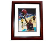 8 x 10 in. Grant Hill Autographed 1996 Dream Team USA Photo 2X NCAA Champion and 1996 Gold Medalist Mahogany Custom Frame