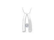 Fine Jewelry Vault UBPD383AGCZ April Birthstone Cubic Zirconia Pendant in Sterling Silver 0.15 CT TGW