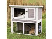 TRIXIE Pet Products 62305 Rabbit Hutch With Sloped Roof Medium Gray White
