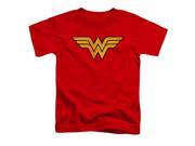 Trevco Dc Wonder Woman Logo Dist Short Sleeve Toddler Tee Red Large 4T