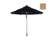 March Products LUXY908 8318 9 ft. Stain Steel SinglePole FGlass Ribs M Umbrella DV Anodized Sunbrella Sesame Linen