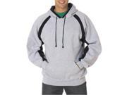 Badger 1262 Hook Hooded Sweatshirt Oxford and Black Extra Small