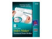 Avery Dennison 23120 Index Maker Print Apply Clear Label Plastic Dividers 5 Tab Letter