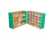 Wood Designs 23631G Shelf Fold Storage With 25 Translucent Trays Green Apple