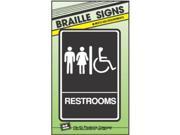 Hy Ko Products DB 5 6 x 9 in. Brail Restroom Sign