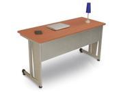 OFM 55219 CHY Modular Desk Worktable 24 x 72 Inches Cherry and Silver