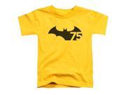 Trevco Batman 75 Logo Short Sleeve Toddler Tee Yellow Large 4T