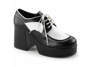 Demonia VOL01_B 8 Chrome Lightning Bolt Heel Pump Shoe Black Size 8