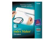 Avery Dennison 11428 Index Maker Print Apply Clear Label Dividers With White Tabs 12 Tab
