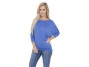 White Mark Universal 124 Royal S Womens Banded Dolman Top Small