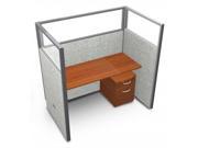 OFM T1X1 6360 PGGC Rize 63 x 60 in. 1x1 Privacy Station Units with Polycardbonate Panels Gray Cherry