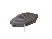Heininger Holdings 1407 Euro 6 ft. Umbrella Stripe Steel Grey And Chocolate Beach Pole
