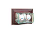 Perfect Cases WMDBBS C Wall Mounted Double Baseball Display Case Cherry