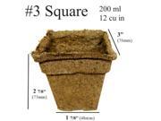 CowPots 3 in. Square Pot 200 ml 12 Cubic Inch