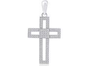 Doma Jewellery SSPRZ010 Sterling Silver Cross Pendant With CZ Micro Setting 2.7 g.