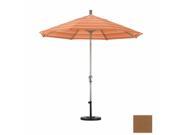 March Products SDAU908900 5488 9 ft. Aluminum Market Umbrella Auto Tilt Champagne Sunbrella Canvas Teak