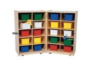 Wood Designs 16203AP Folding Vertical Storage With 20 Assorted Pastel Trays