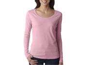Anvil 399 Ladies Featherweight Long Sleeve Scoop T Shirt Charity Pink Small