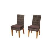 International Home Miami SC 2SINGA Amazonia Singapore 2 Piece Teak Wicker Arm Chair Set with Brown Cushions