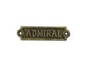 Handcrafted Model Ships k 0164D gold 6 in. Cast Iron Admiral Sign Antique Gold