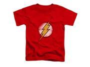 Trevco Jla Destroyed Flash Logo Short Sleeve Toddler Tee Red Medium 3T