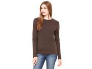 Bella 6500 Womens Jersey Long Sleeve Tee Chocolate 2XL