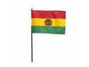 Annin Flagmakers 210016 4 x 6 in. Eb Bolivia Mounted Pack Of 12