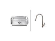 Ruvati RVC2493 Stainless Steel Kitchen Sink and Stainless Steel Faucet Set